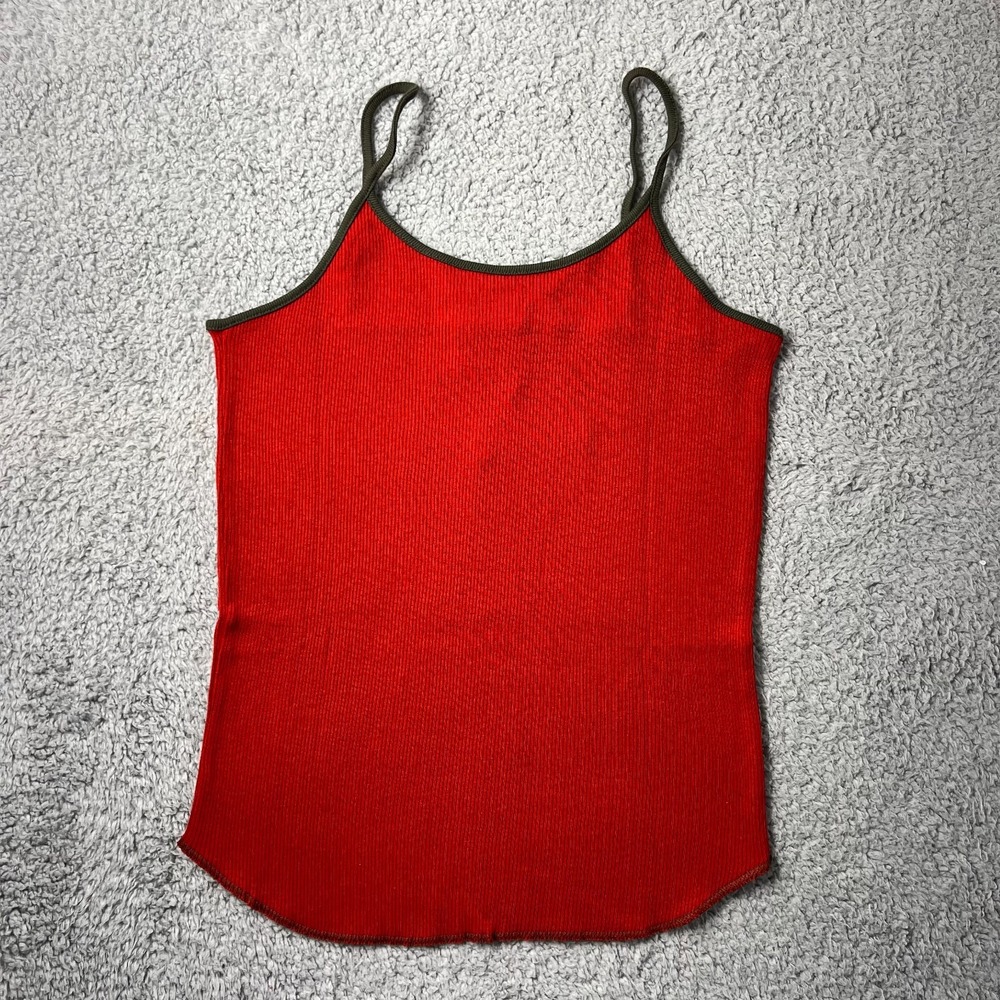 Polo Jeans Co Ralph Lauren Camisole Womens L Red Ribbed 90s Americana Tank Top